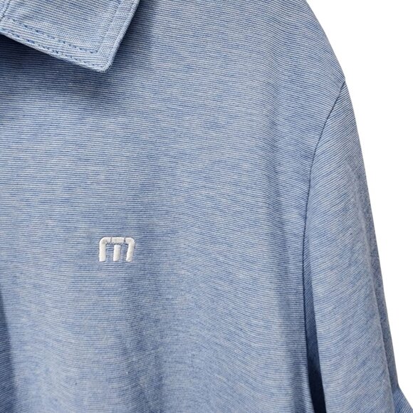 Travis Mathew Mens XXL Blue Polo Shirt Pima Cotton Polyester Blend - Picture 4 of 7